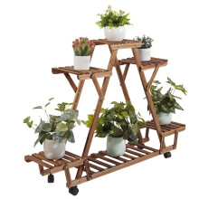 6 Tiers Holz Pflanze Stand Lagerung dreieckig Blumentopf Halter