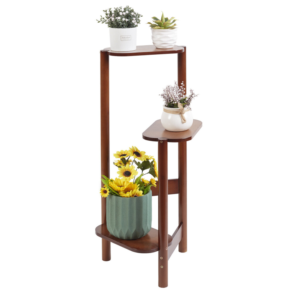 3 Tier Potted Corner Plant Stand Bamboo Flower Pot Holder