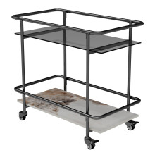2 Tiers Home Rolling Trolley Cart Storage Side Table on Wheels