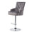 Tabouret de bar pivotant réglable en velours gris avec dossier pour la maison 1