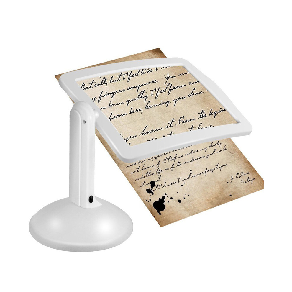 New Handsfree 3X Reading Full-page Magnifier 2LED Magnifying Loupe