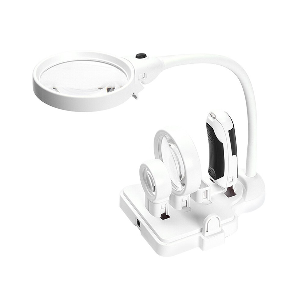 New Multi-functional 3 Lens 2.5X 5X 16X Desktop Welding LED Magnifier
