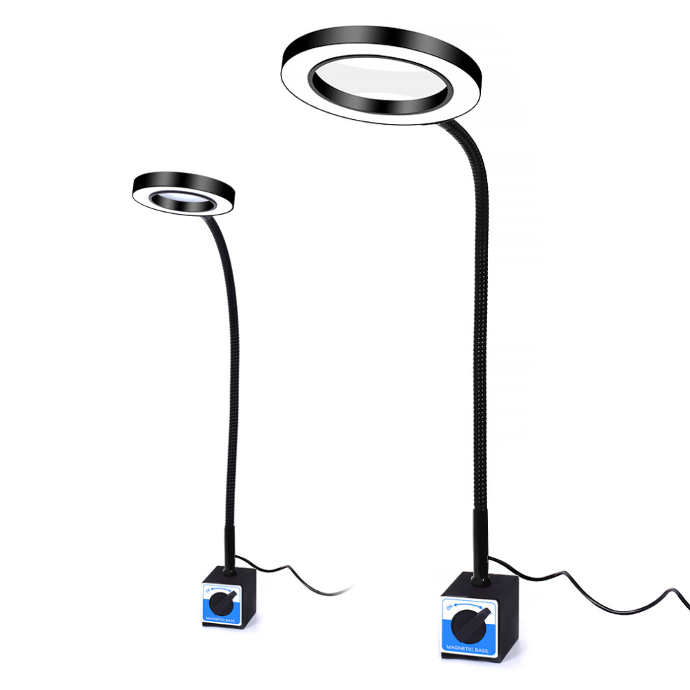 New NEWACALOX 3X 3 Colors Illuminated Magnifier Strong Magnetic Base Flexible LED Magnifying Glass Lamp for Reading Welding Work