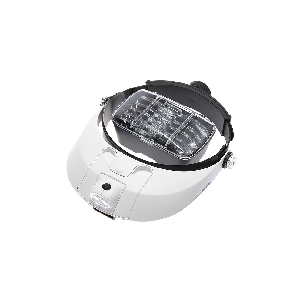 New 2 LED Headbrand Magnifier Magnifying 5 Lens: 1.0X 1.5X 2.0X 2.5X 3.5X