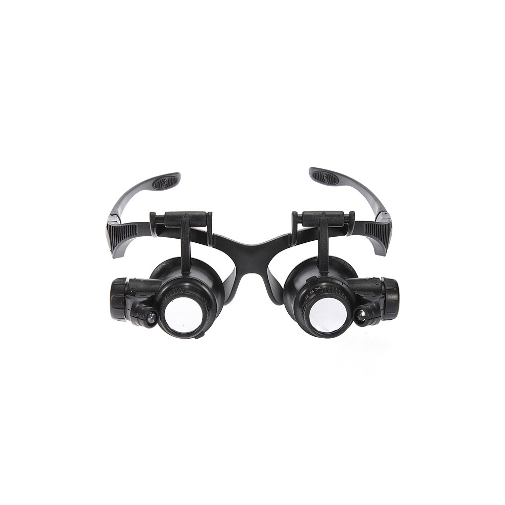 New 8 Lens 10x 15x 20x 25x Headbrand 2LED Magnifier Magnifying Loupe 9892G