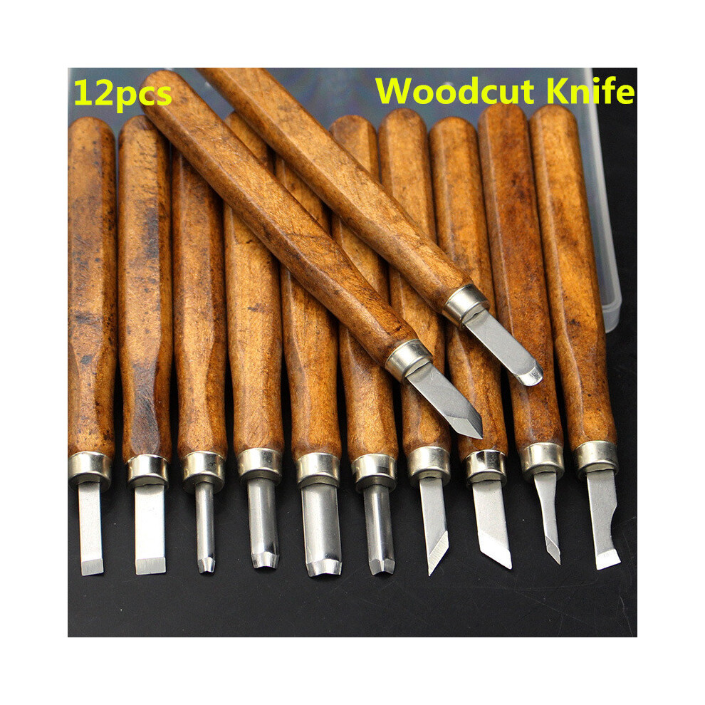 New 12pcs Multifunction Chisel Handmade Wood Carving Tool