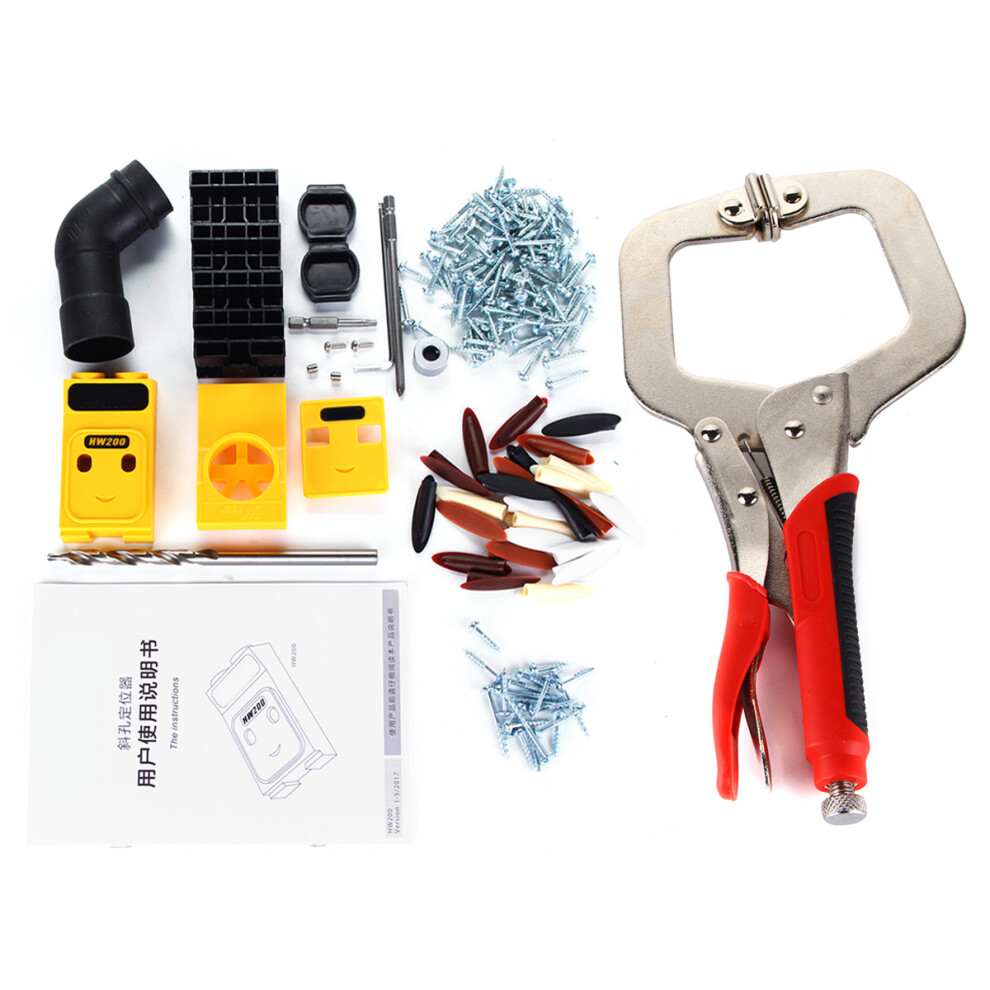 New Pocket Hole Jig Drill Guide Hole Positioner Locator With 11Inch Clamp Woodworking Tool 623414359740