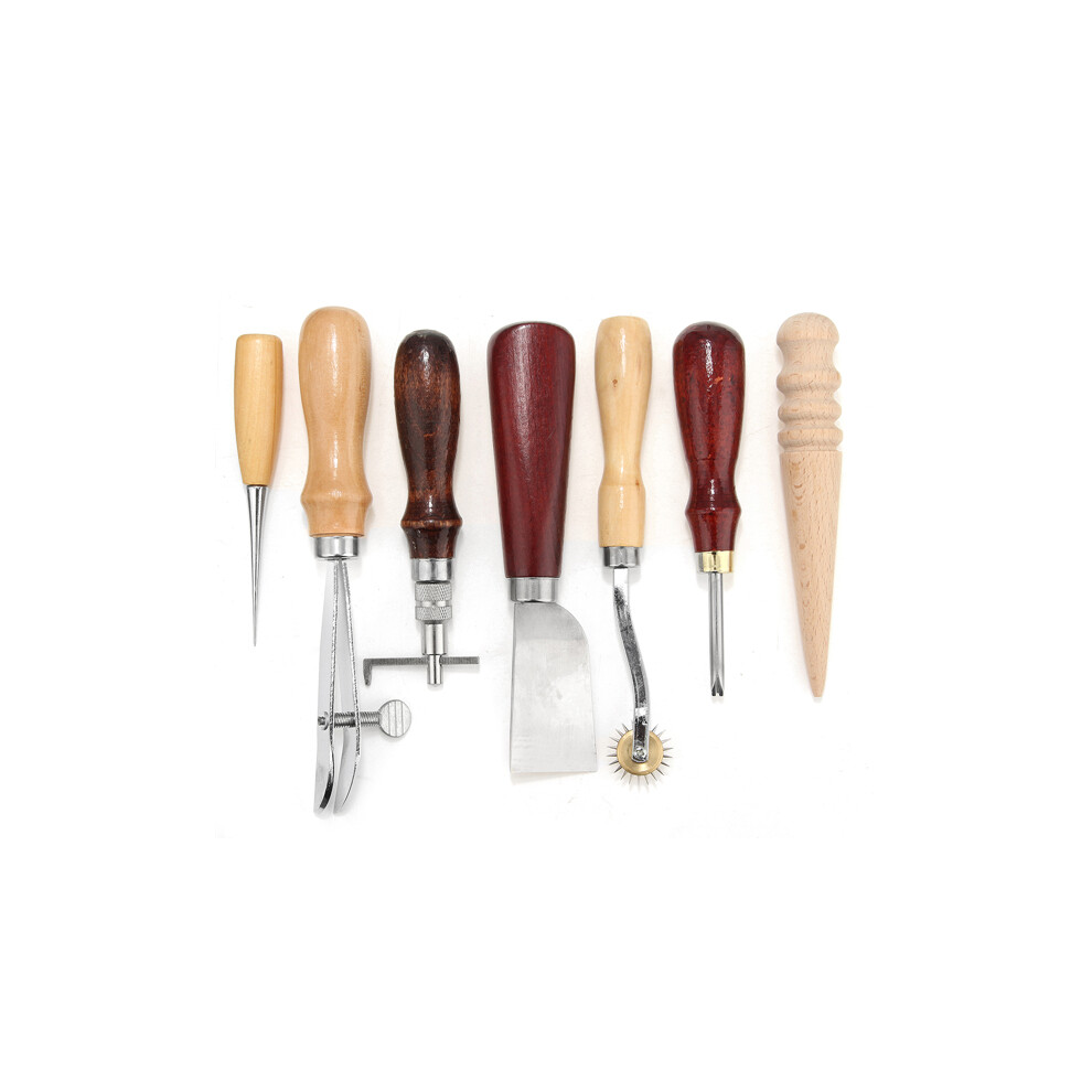 New 7pcs Leather Craft Tool Hand Cutter Stitching Sewing DIY Tools Kit