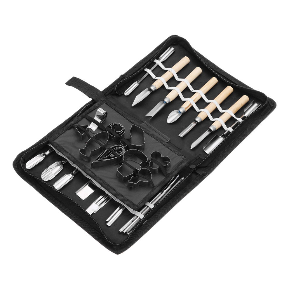 New 46 In 1 Carving Tools Kit Portable Chisel Stainless Steel Food Carving Cutter
