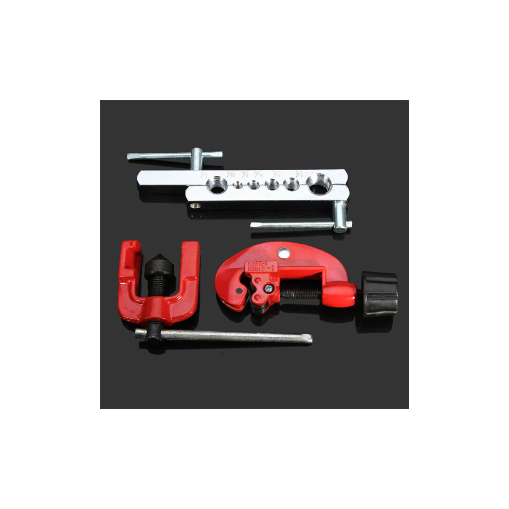 New 3Pcs Flaring Tool Kit Tube Cutter Swaging Tool Refrigeration Tools 623414360753