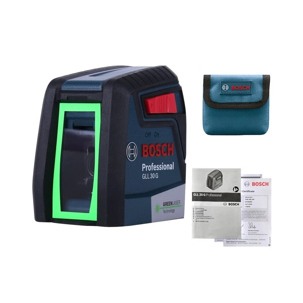 New Bosch Gll30g Laser Level 2-Line Horizontal And Vertical Laser Level High Precision Green Light Automatic Leveling 729601516610