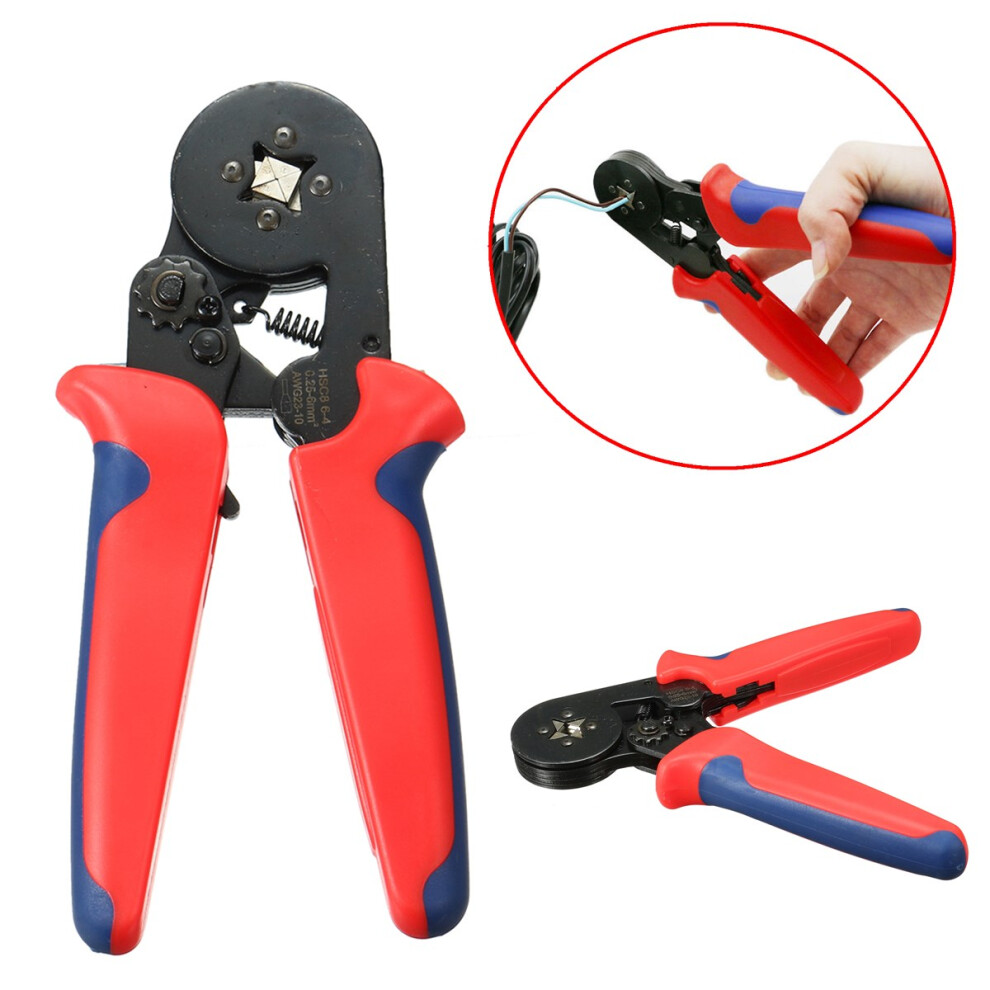 New Hsc8 6-4A 0.25-6Mm Awg23-10 Self Adjusting Ratcheting Ferrule Crimper Plier 623414369749