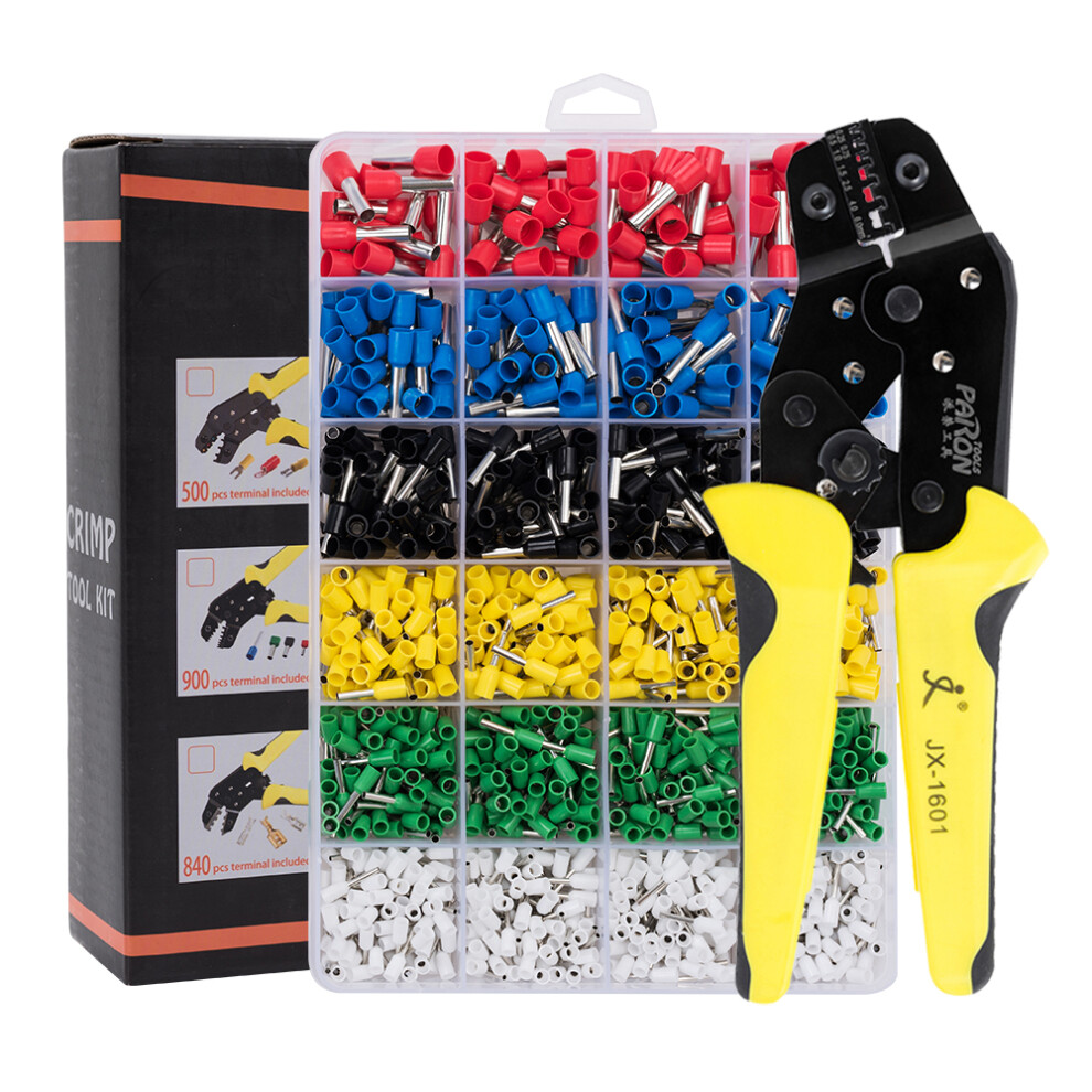 New Paron Jx-1601-06T Awg20-10 Crimper Plier Wire Crimper Tools Kit Ratchet Plier Hand Tools With 1200Pcs Terminals 623414370042