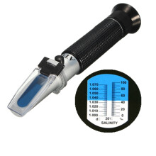 New Handheld Salinity Refractometer Salt Water Salinity Reader Meter Range 0-10%