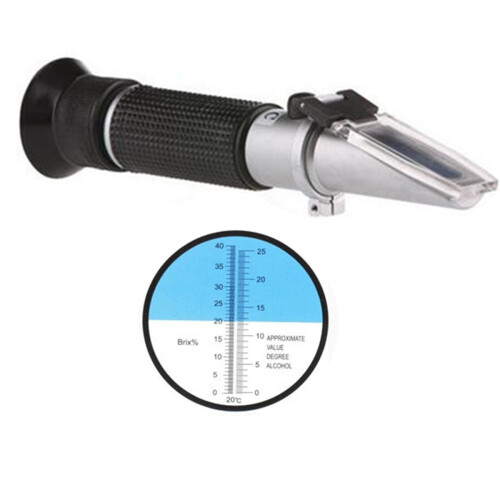 New Alcohol Test Refractometer Handheld Sugar Measuring Instrument 0-40% Brix 1