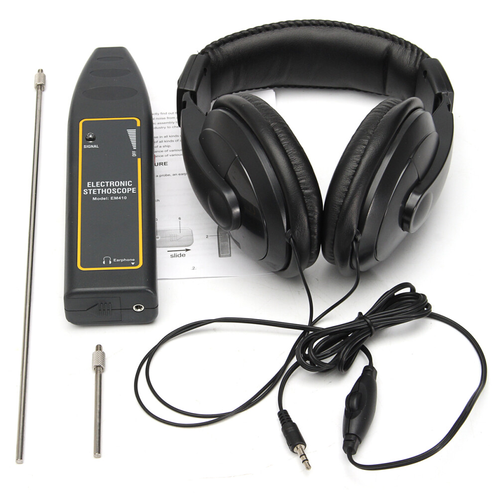 New Electronic Stethoscope Earphone Leak Detector Water Pipe Detection Equipment Kit 729601522666
