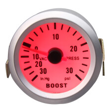 New 2 inch 52mm Universal Car Red LED Pressure Turbo Boost Gauge Meter 30 Psi with Hose