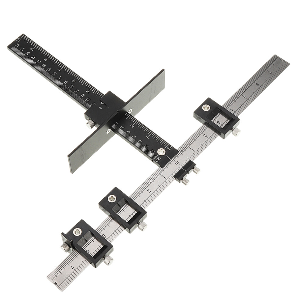 New Drillpro Black Aluminum Alloy Cabinet Hardware Jig Drawer Knobs And Pulls Hole Drilling Template Inch And Mm 729601514289