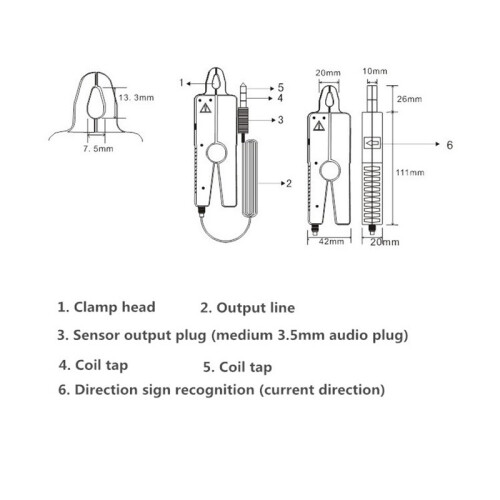 New FR008 High-precision Clamp Current Sensor AC 030A Portable CT Clamp-shaped AC Current Converter 2