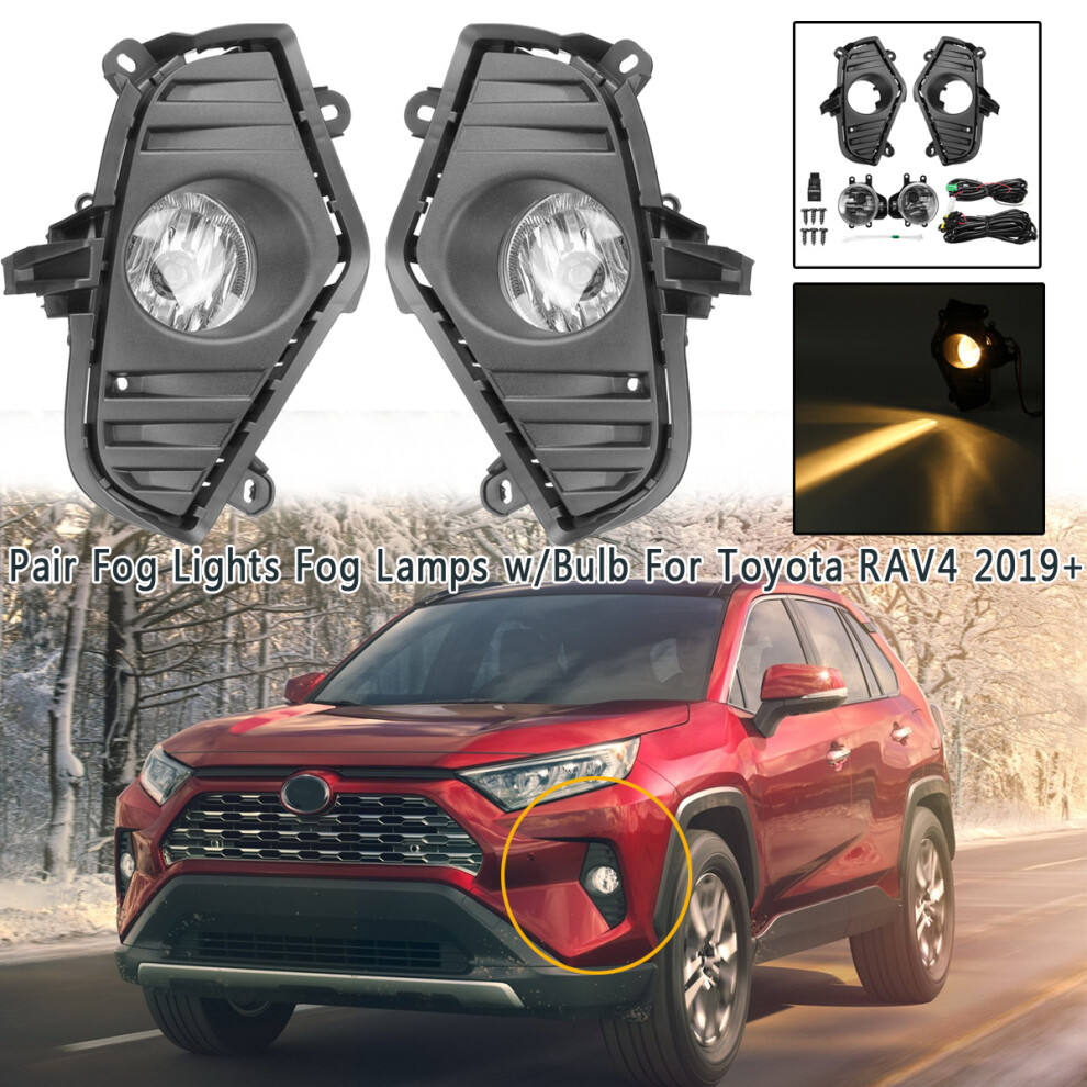Pair Front Car Bumper Fog Lamp Bulb Wire Harness S For Toyota Rav4 2019 New Light 304692458799