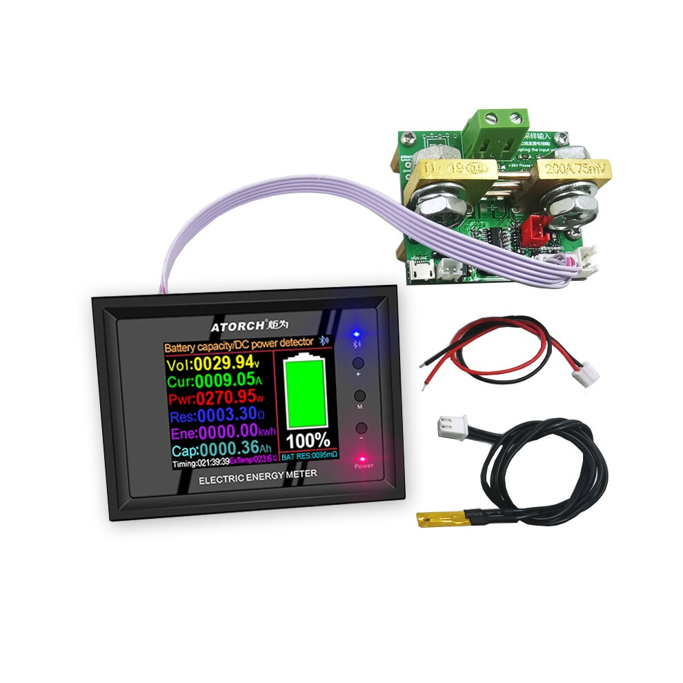 New Dt24p External Shunt 1000V/200A Digital Dc Power Supply Voltmeter Ammeter Battery Coulometer Capacity Amp Tester Battery Fuel Meter For 623414395823