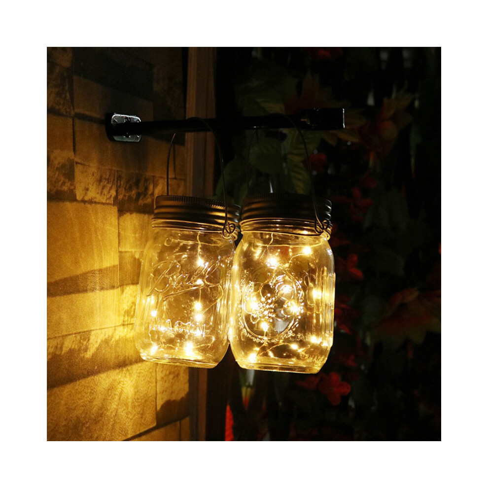 20 LED Solar Mason Jar Lid Lights String Fairy Star Firefly Jar Lids Lights