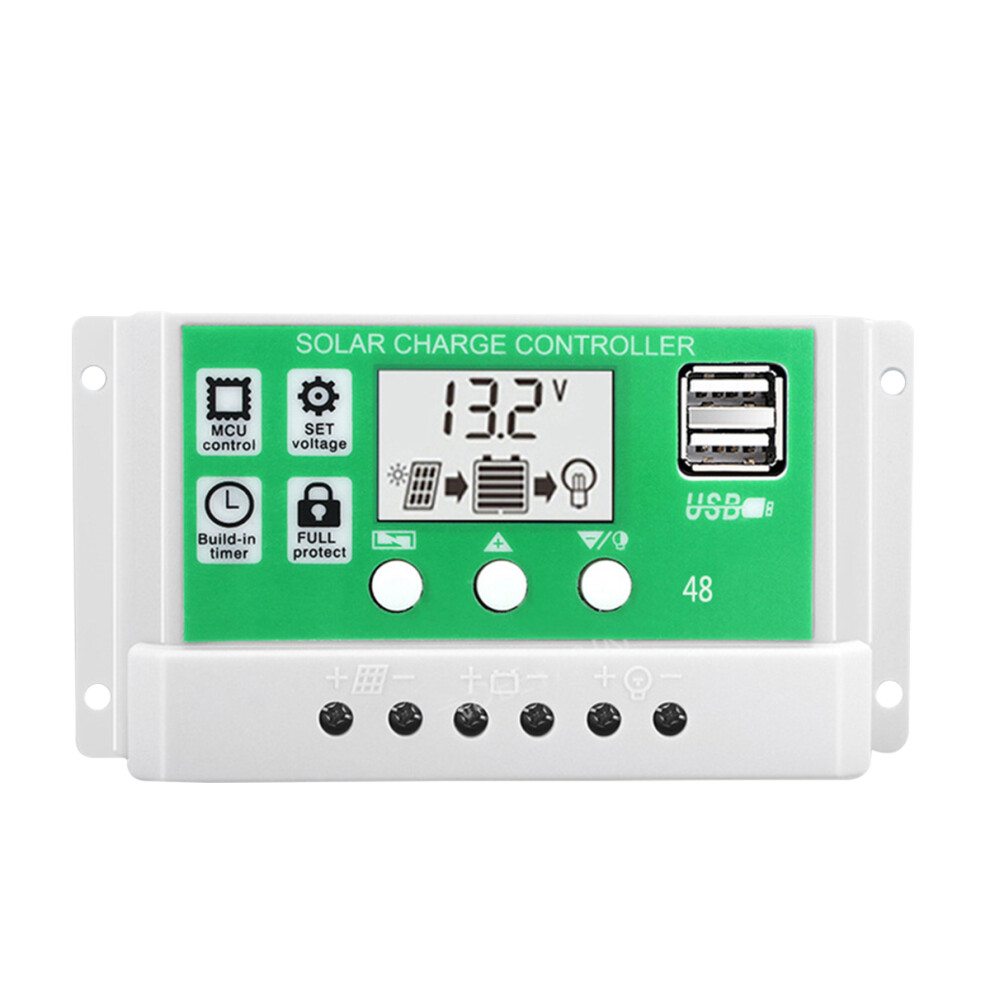 30A 12V 24V Solar Charge Controller Lithium Battery Lcd Display Usb Charged Solar Panel Charger 681542919120