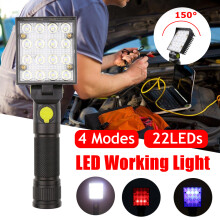 15W LED Magnetic Work Light 4 mode Foldable Rechargeable Car Garage Mechanic Flashlight Torch Lamp
