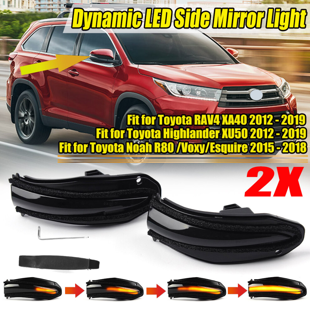 For Toyota Noah R80 Voxy Esquire Rav4 13-18 Highlander 4Runner Led Dynamic Turn Signal Sequential Side Mirror Indicator Light 9363738322167