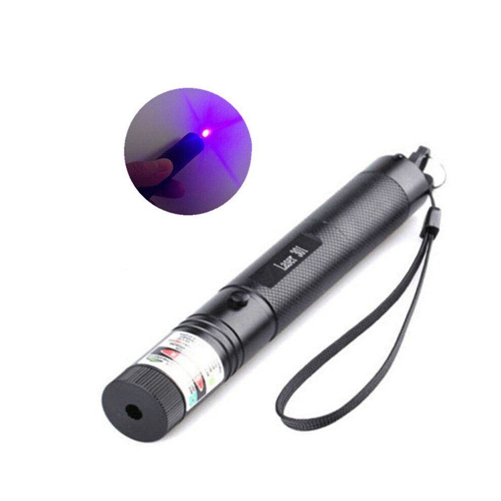 405nm IPX67 Zoomable Button Switch Laser Pointer Pen Adjustable Visible Beam Waterproof Purple UV Light