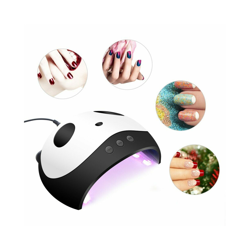 36W 8/12LED Panda Sensor UV LED Nail Lamp Dryer Gel Polish Curing Manicure Tool