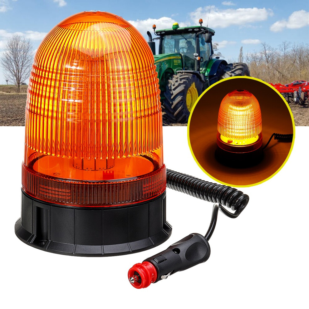 Dc12-24V 80Led Magnetic Roof Rotating Flash Beacon Strobe Tractor Warning Signal Amber/Light 300023728579