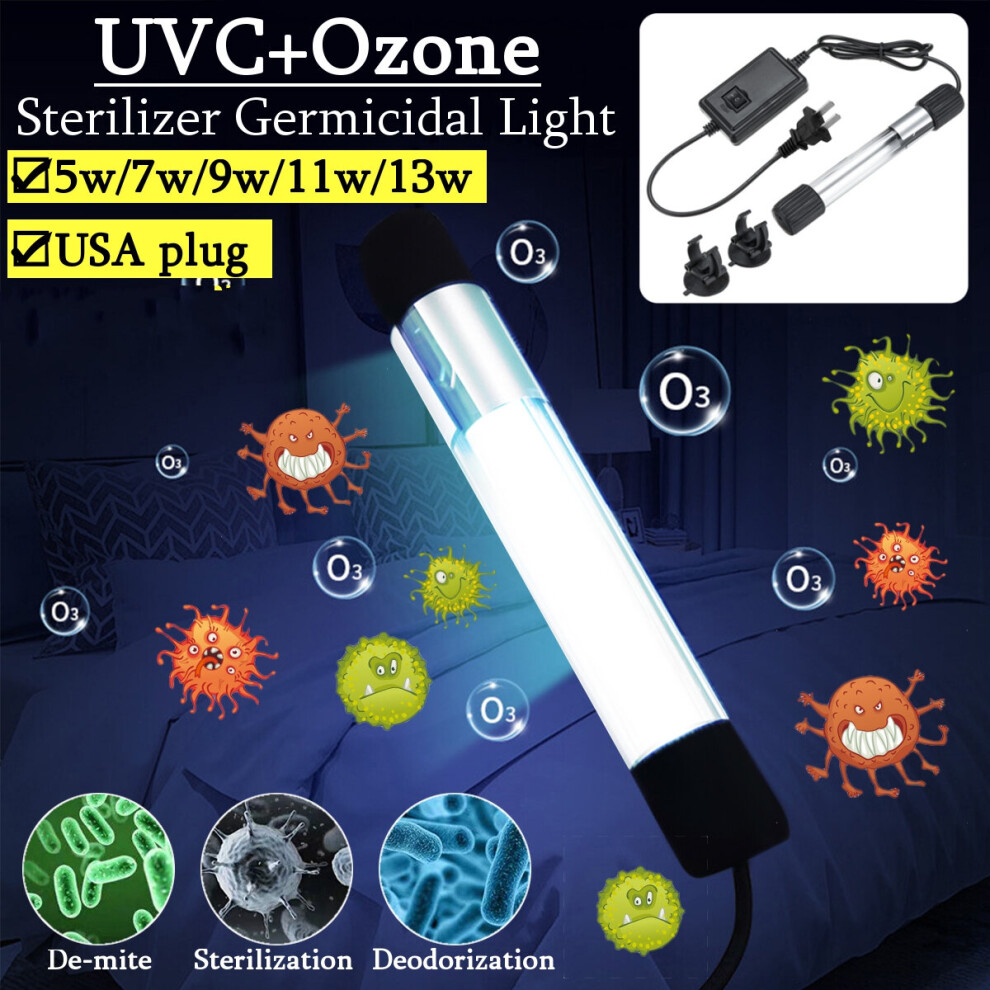 Light 5W/7W/9W/11W/13W Uvc Ozone Germicidal Lamp Ultraviolet Sterilizer Disinfection Tube Us Plug Ac110v