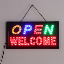LED OPEN WELCOME Sign Board Cafe Bar Advertising Light Shop Hotel Hang Bar Decor
