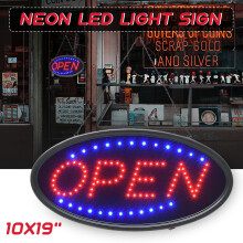 Hanging OPEN LED Sign Neon Advertising Light with Flashing for Business Bar Store EU/US Plug