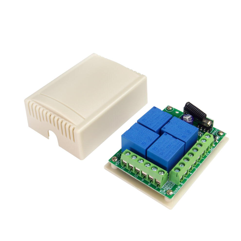 433Mhz Universal Wireless Remote Switch Dc12v 4Ch Rf Relay Receiver Module For Remote Garage/Led/Home 6901249948082