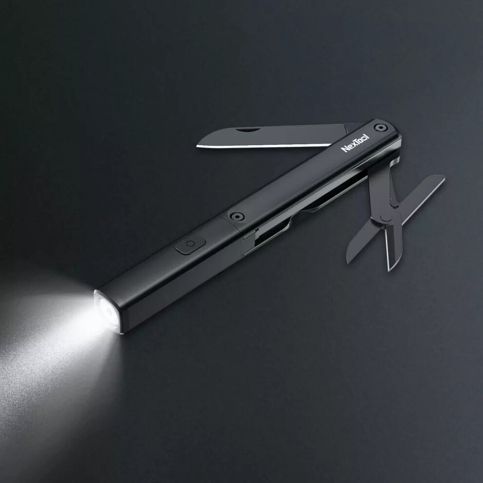 [From Xiaomi Youpin] Nextool 3-In-1 Edc Tools Type-C Qc Rechargeable Tactical Pocket Flashlight With Folding Knife Scissors For Office 6906142185039