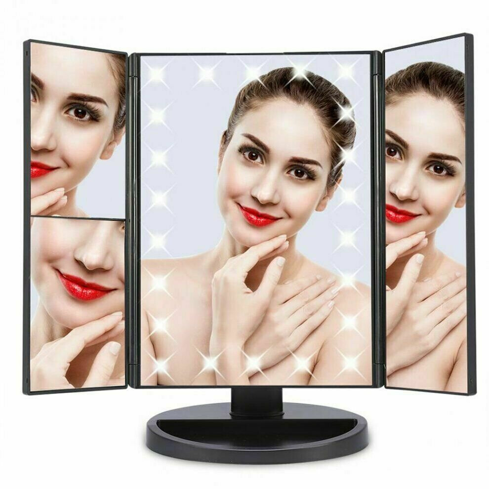 Light 22Led Tri-Fold Touch Screen Makeup Mirror Table Cosmetic Vanity Mirror