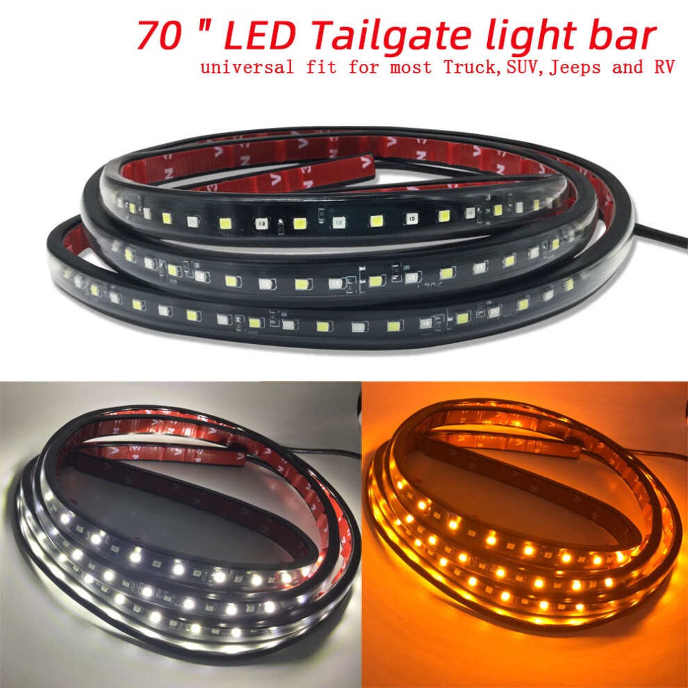 70'' Led Tailgate Strip S Side Pedal Warning For Truck Suv Rv Light/White/Amber 738944007037