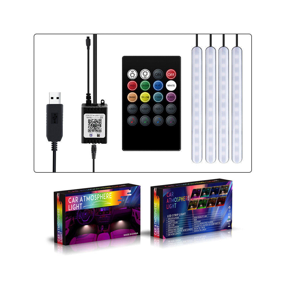 Car Rgb Atmosphere Lamps Car Interior Ambient Decorative Dashboard Door Remote Control And App Control Foot Light 6493284232924