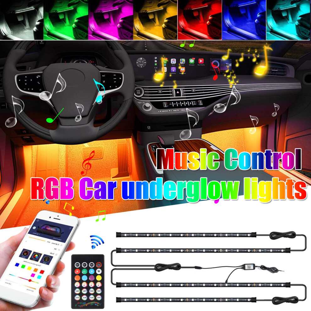 Rgb Led Under Car Tube Strip Underglow Body Neon Bluetooth+Rf Control Light 300023711052