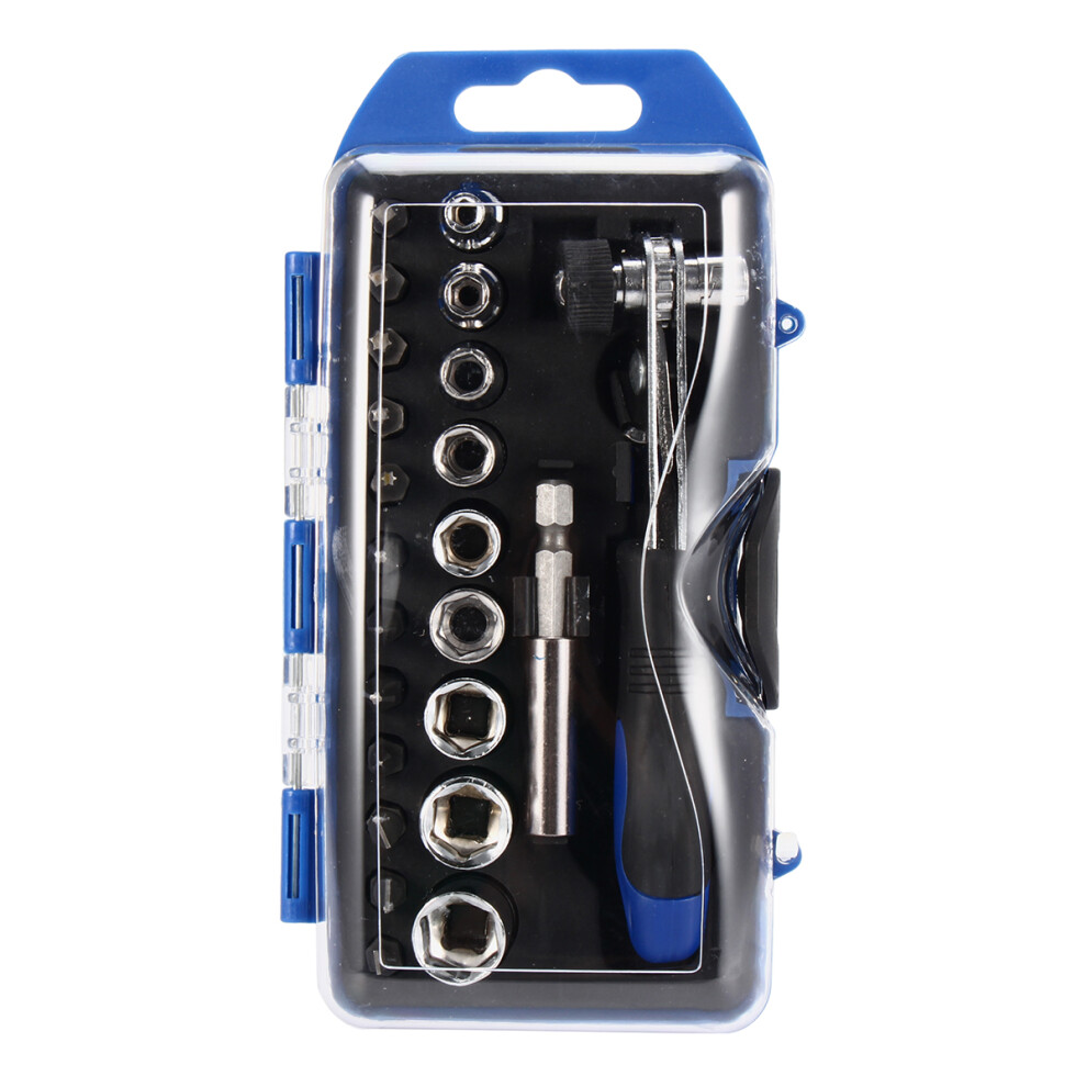 New 23Pcs Screwdriver Sockets Repair Tool Ratchet Wrench Set Kit 623414372930