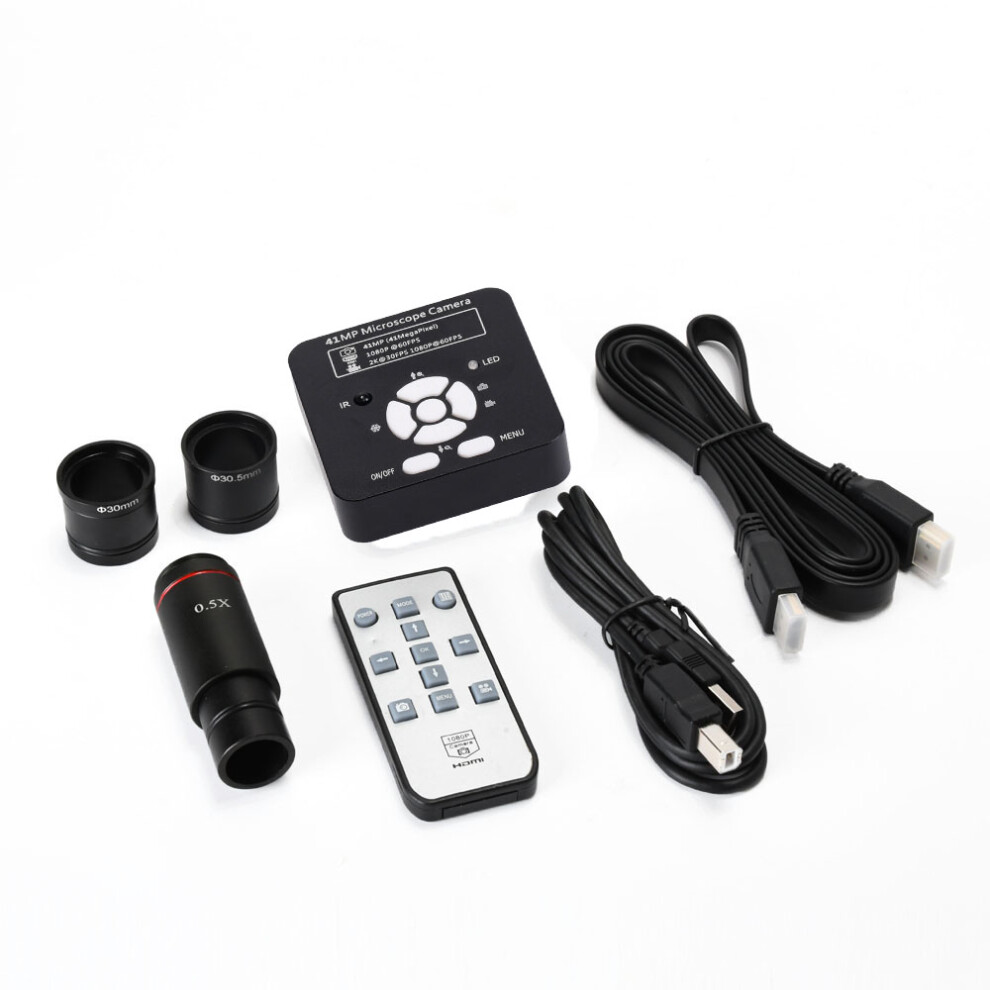 New HAYEAR 2K 41MP HD 1080P 60FPS HDMI USB Industrial Camera TF Card Digital Video Microscope+0.5X Eyepiece Adapter 30mm/30.5m Ring-image-OPC-P972T5D-NEW