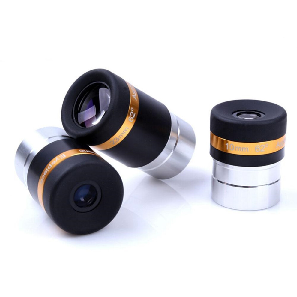 New 3Pcs Aspheric Telescope Eyepiece Wide Angle 62 Degree Lens 4/10/23Mm Accessories For 1.25 Inch / 31.7Mm Astronomy Telescope Gadgets 729601526725