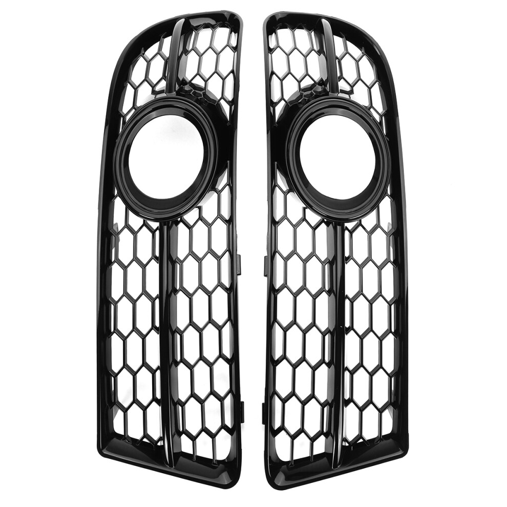 Glossy Honeycomb Fog Grille Cover For Audi A4 B7 S-Line S4 2005-2008 Black/Light 6906143278471