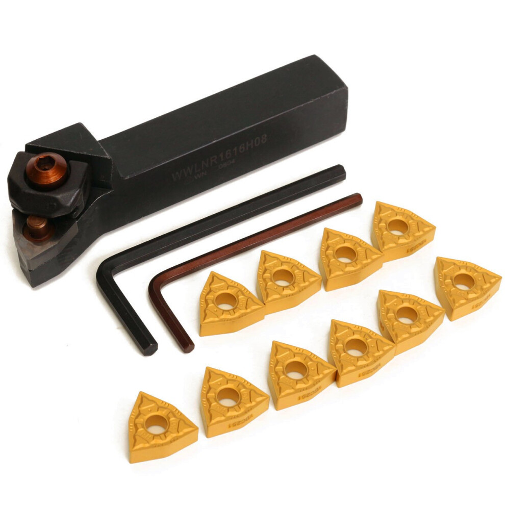 New Wwlnr1616h08 16X100mm Lathe Turning Tool Holder With 10Pcs Wnmg0804 Inserts 623414379540