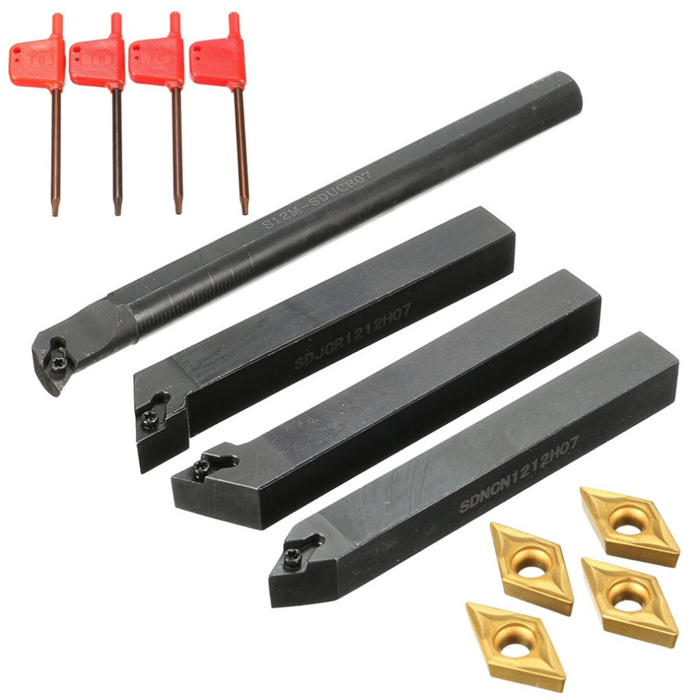 New 4Pcs S12m-Sducr07 Sdjcr1212h07 Sdjcl1212h07 Sdncn1212h07 Turning Tool Holder With Dcmt0702 Inserts 623414379717