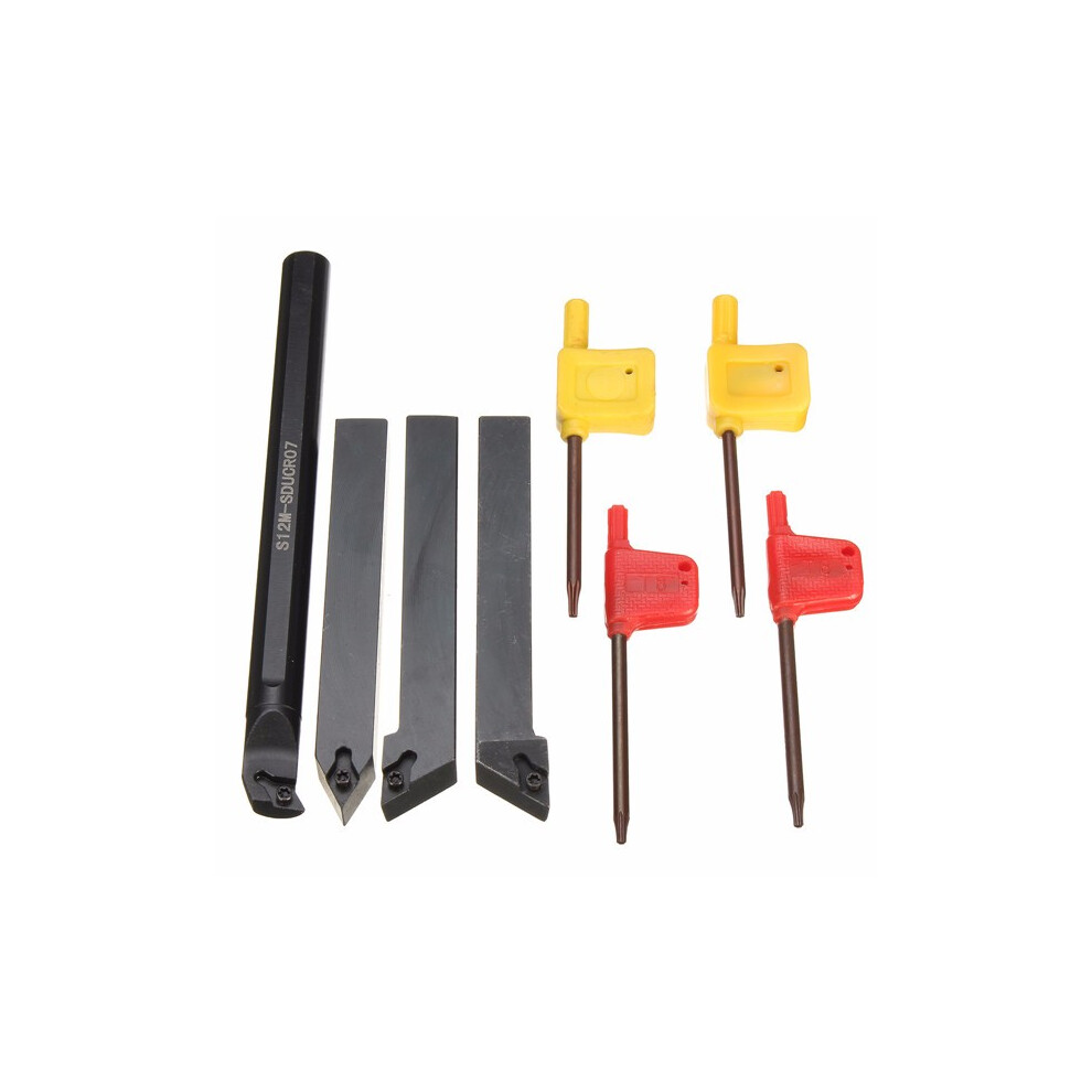 New 4Pcs 12Mm Shank Lathe Boring Bar Turning Tool Holder 623414379861