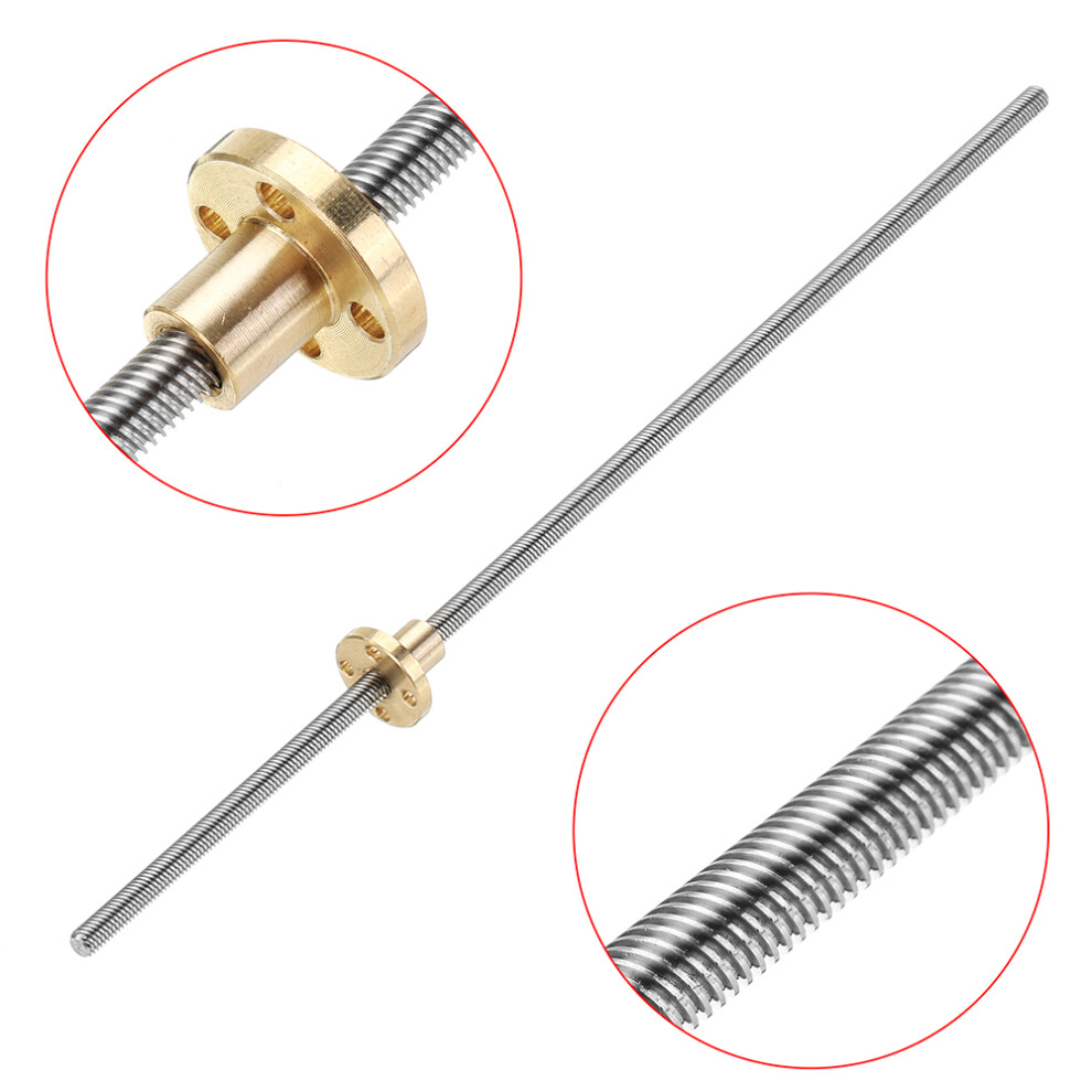 New Machifit 500Mm T6 Lead Screw 6Mm Thread 1Mm Pitch Lead Screw With Flange Copper Nut 623414384452