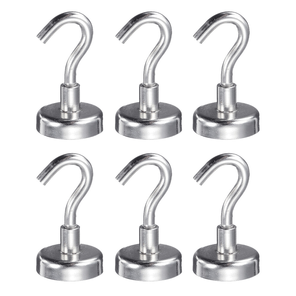 New 6Pcs 25Mm Rare Earth Neodymium Magnet 22Kg Magnetic Hanging Hooks Holder 623414389648